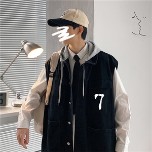 MJ241-p58-限价78 M-5XL现货宽松可脱卸大码牛仔马甲多口袋图片