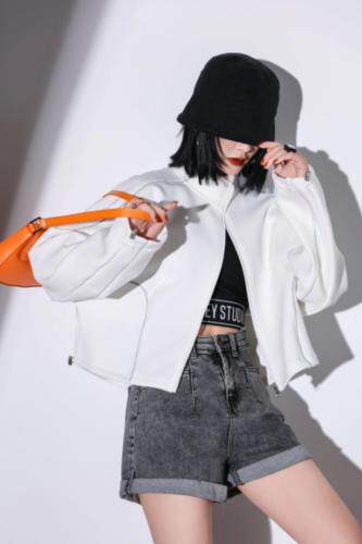 双面针织休闲外套，女装，佳伶百色