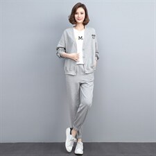 2021春季新款时尚个性气质V领舒适卫衣两件套，女装套装/套裙，玛其路
