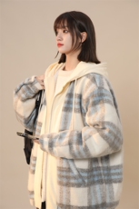 ins加厚中长款毛呢料外套连帽棉衣棉服男225-2-20909-P135，男装棉衣，星座225-2