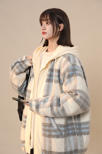 ins加厚中长款毛呢料外套连帽棉衣棉服男 225-2-20909-P135图片