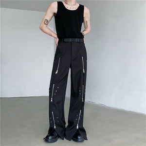 现货！25设计感拉链垂顺拉链西裤kz69-p108图片