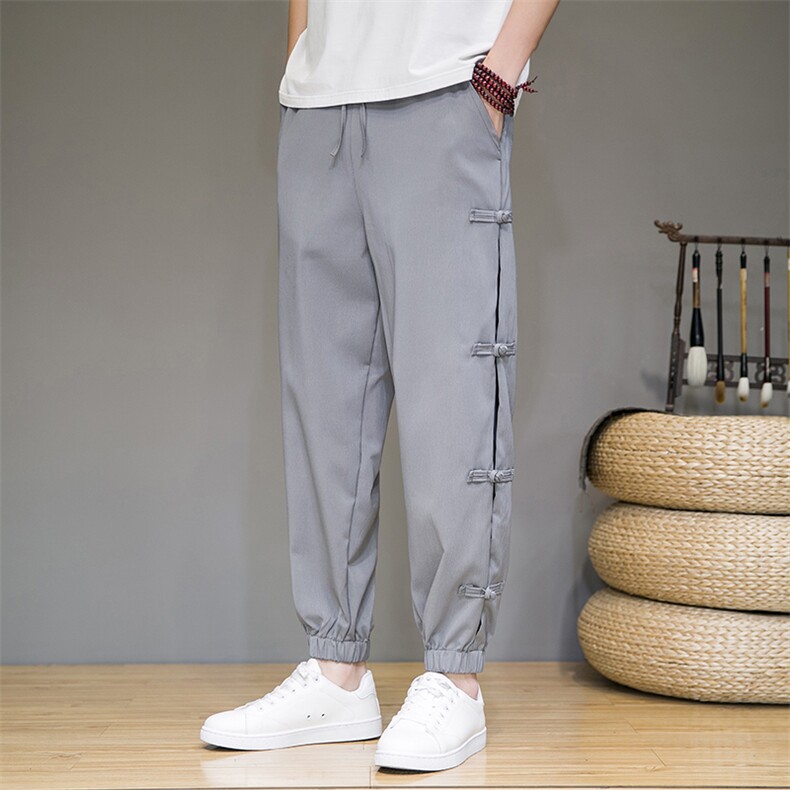 风春夏冰丝休闲裤子男盘扣休闲裤K842-P45，男装休闲裤，星座313B-4（原星座309A-1）