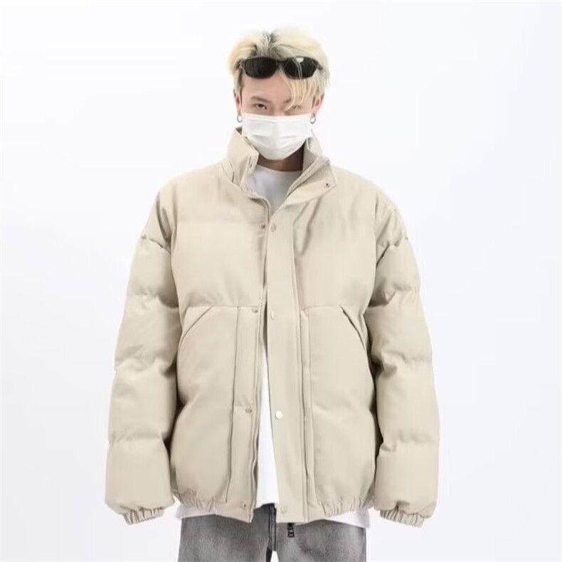 1506-1/MW1631/P72棕色灯芯绒立领棉服加厚冬季宽松保暖休闲外套,男装棉衣,星座1506-1