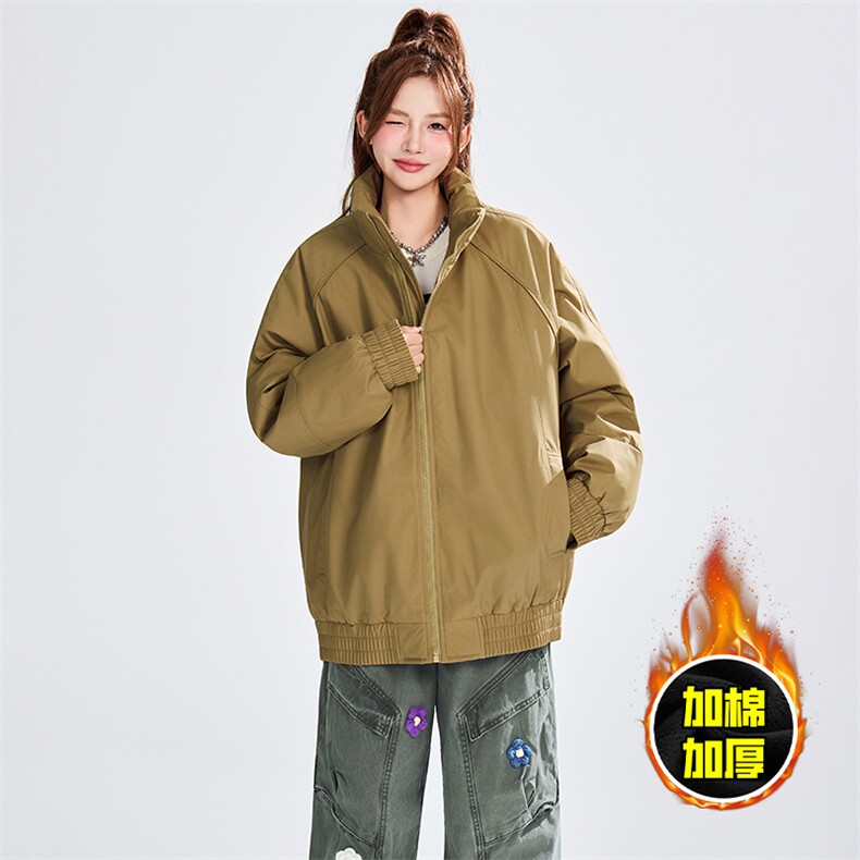 现货美式高街休闲棉衣夹克三防立领纯色户外工装加厚棉服外套,男装夹克,电商A486