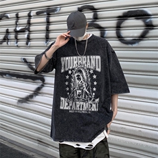 复古水洗做旧夏美式印花半袖高街重磅短袖T恤XZ514-2-1302-P38，男装T恤，星座514-2(原B239)