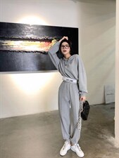 字母戴帽运动套装，女装职业装，DS-1