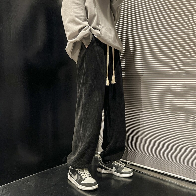2024秋冬雪尼尔裤垂感直筒阔腿休闲裤男女313A-1-NK33-P55控价68,男装休闲裤,星座808A-1