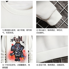T4221-P25加绒款-P35简约帅气百搭长袖t恤男大码胖子卫衣网格，男装卫衣，电商A040A