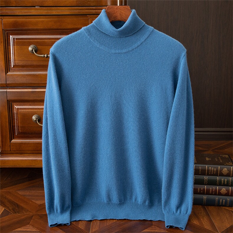 2025年秋季长袖时尚都市套头半高领，男装羊毛衫，牧绒家园