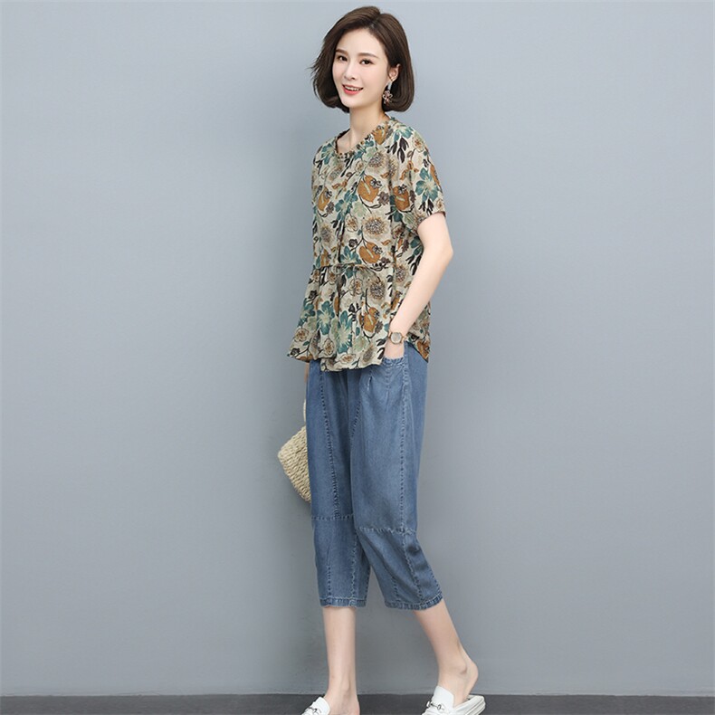 2023夏季新款时尚气质宽松显瘦休闲舒适潮流两件套,女装套装/套裙,独衣靓
