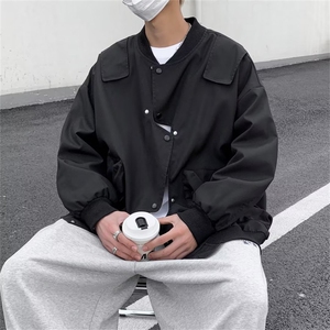 2024春季不规则设计感夹克新款美式刺绣棒球服外套男 W7251-P55图片