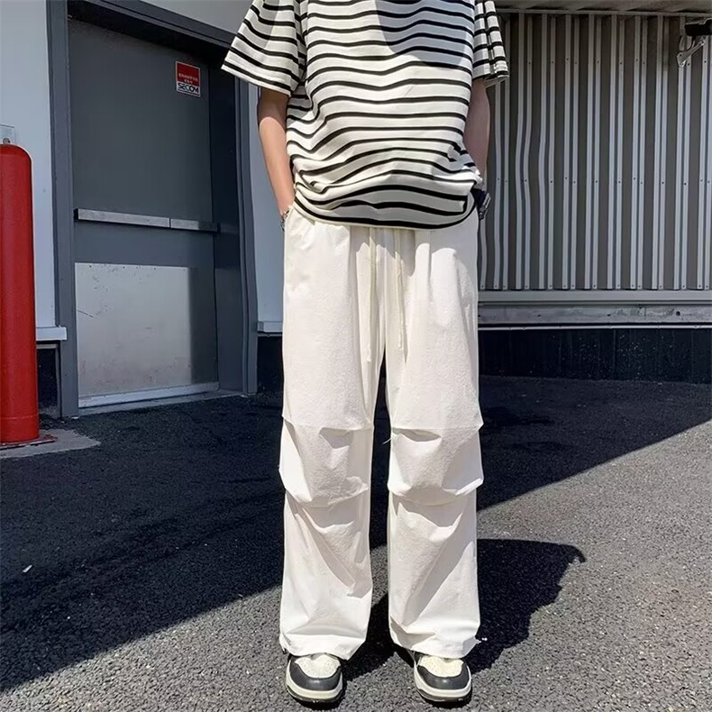 潮牌机能降落伞兵休闲裤男宽松百搭直筒抽绳速干工装长裤XWK57图片