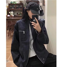 哈灵顿工装立领夹克男春秋季美式复古宽松休闲百搭水洗机车服外套，男装夹克，星座506A