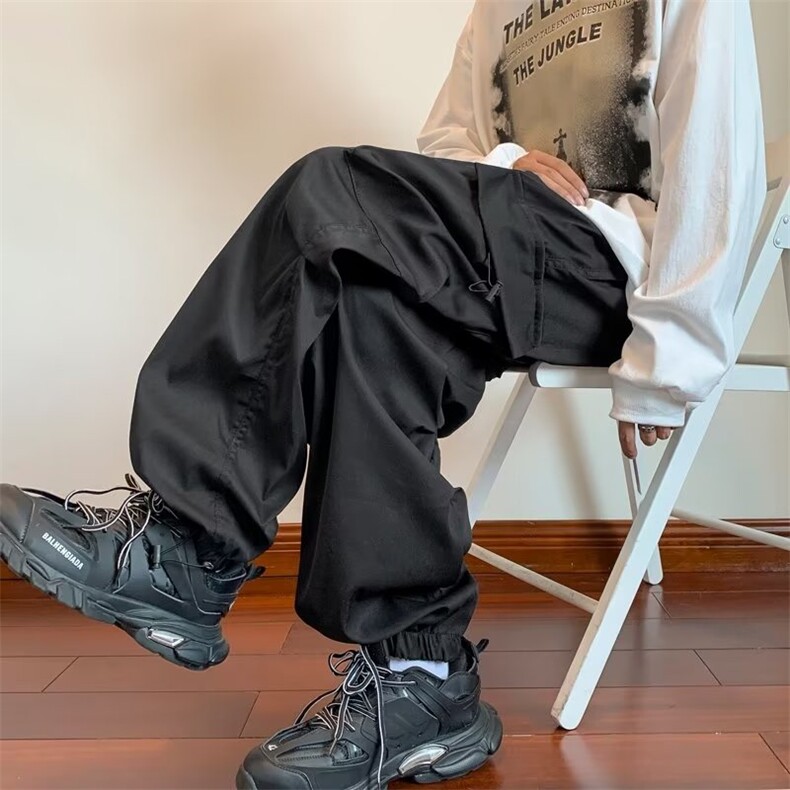 美式潮牌工装裤男vintage高街宽松休闲裤抽绳束脚长裤K4649-P41,男装工装外套,星座412