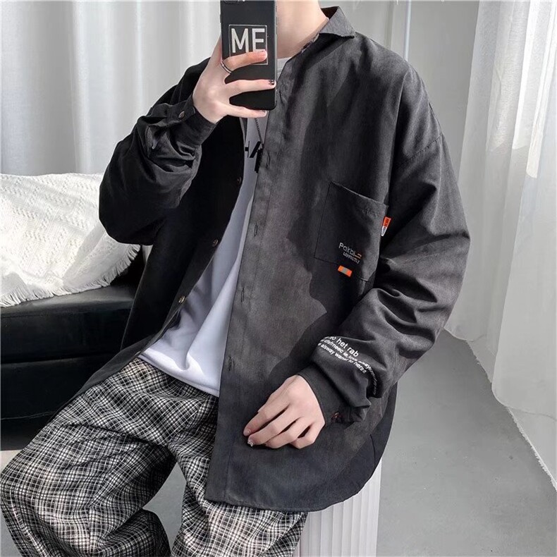 长袖衬衫男港风日系外套高质量C8025P35,男装衬衫,星座1116-2