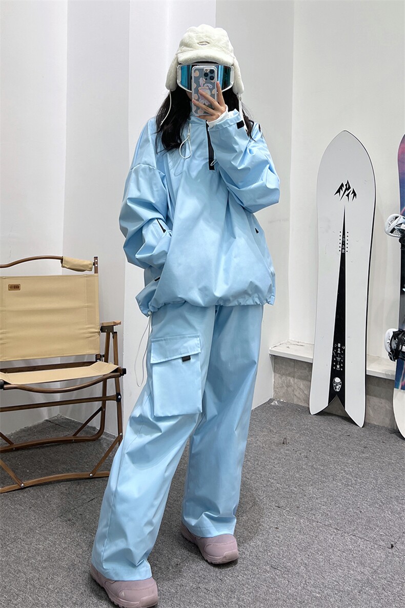 冬新户外两件套滑雪服套装男女同款防水中性风保暖外套TZ033-P220,男装休闲套装,电商A001-1