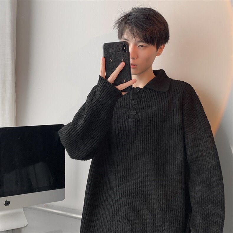 秋款男针织衫POLO领单排扣毛衣打底外套M08P55,男装针织衫/毛衣,星座1013-1