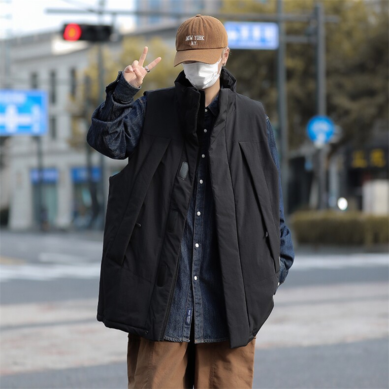 M07-P48美式宽松型设计感立领马甲棉衣,男装棉衣,星座1501-1