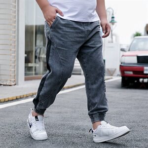 M-9XL 男春秋大码弹力刺绣束脚牛仔裤 5032-1_209图片