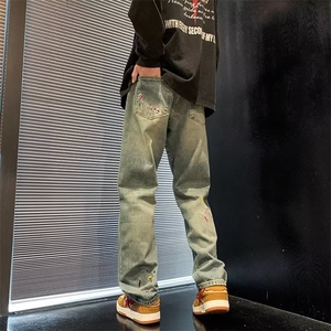 牛仔裤男秋季新款休闲裤高街k595P44图片