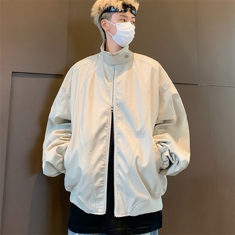 小众机车复古设计皮衣夹克男女短款pu皮外套百搭潮W6088-P70,男装夹克,星座412-2
