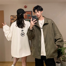 麂皮绒夹克男大码立领褂子外套JK85070-P68加绒款-P78，男装夹克，电商A040