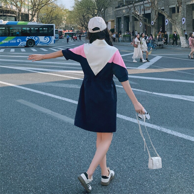 【活动2件9折】她系列专柜899元拼接运动连衣裙花溪2025年春季,商品下架区,帛香坊