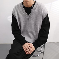 美式慵懒风马甲针织衫M2302P40，男装针织衫/毛衣，星座1116-2