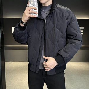 新标90绒 2025设计师款简约休闲保暖立领羽绒服外套男6678-P240图片