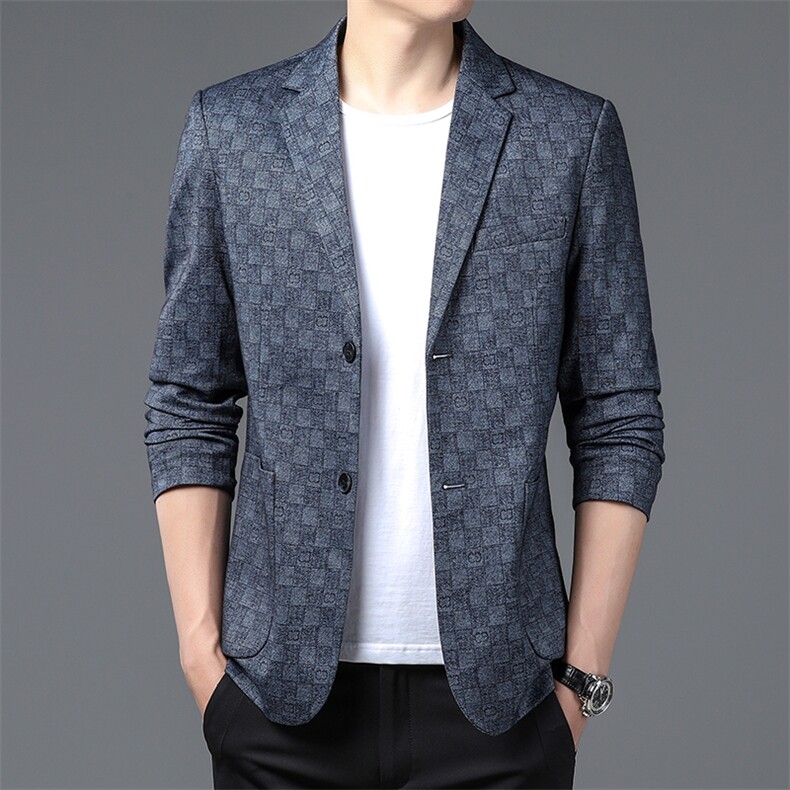 2023春秋季新款男士时尚西服上衣中年商务休闲外套ZL62202-P125，男装西服，星座1105-3
