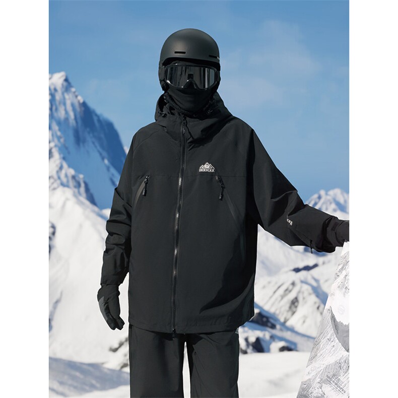 2025冬连帽防水防风保暖中性风加绒加厚连帽滑雪服男女HF93-P185图片