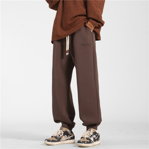 冬季加绒加厚字母钢印束脚卫裤M~5XL XZ604-KP89-P65控78图片