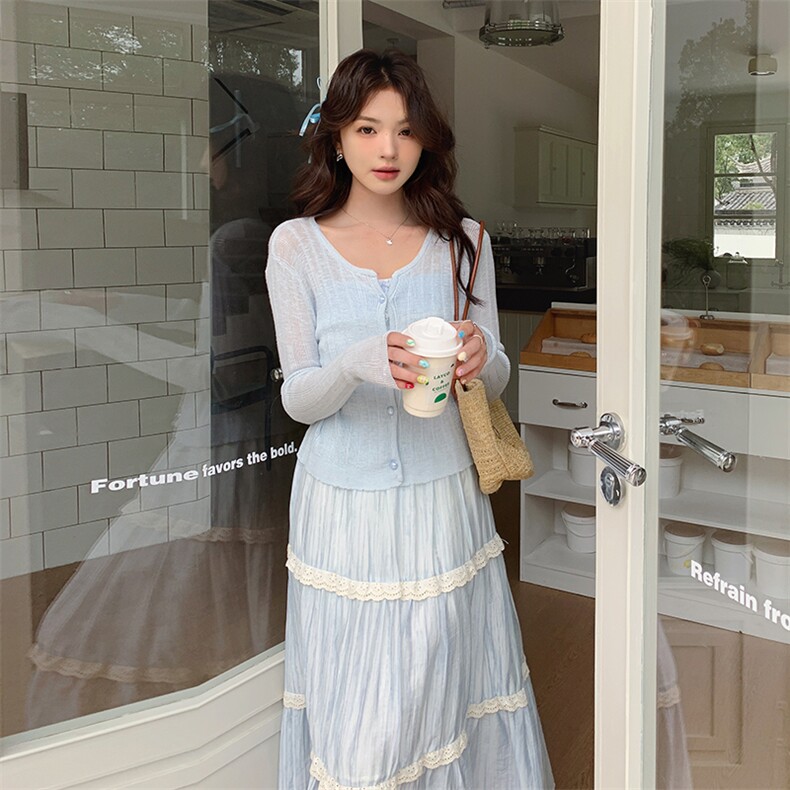 2025年春夏甜美温柔风两件套连衣裙b1-220-1008-p185-k280,女装连衣裙,浙宝220