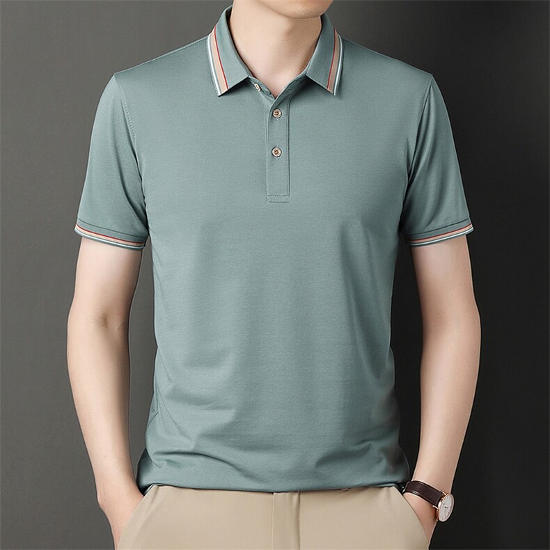 polo衫中年商务休闲男装夏季新款男士短袖T恤半袖翻领宽松上衣服,男装Polo衫,电商B212（原钱塘6029）