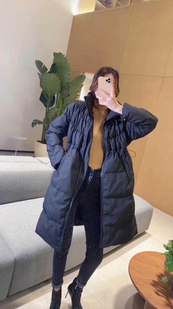 90绒领子编制羽绒服，女装羽绒服，米壹