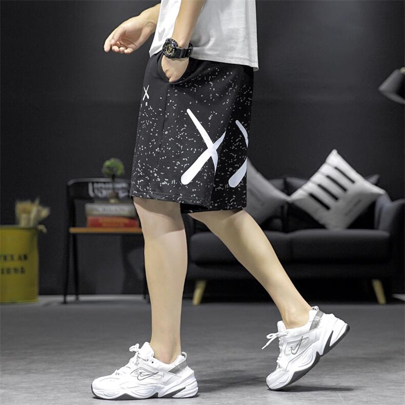 C415-K1330-P40日系大码新款满天星潮牌宽松短裤中裤全棉，男装休闲裤，电商A456（原C415）