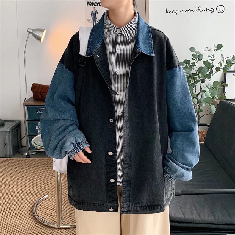 潮流夹克潮男春季拼色牛仔外套J499P58，男装夹克，星座1116-2
