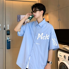 电商DSA028-MDSP733P38夏季新款港风百搭潮流印花短袖衬衫男，男装T恤，电商A028