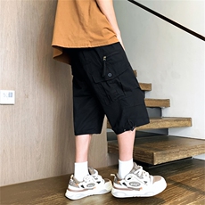 BGW2209男士2024夏季新款青年免烫短裤中腰运动休闲宽松沙滩裤，男装牛仔裤，电商B360
