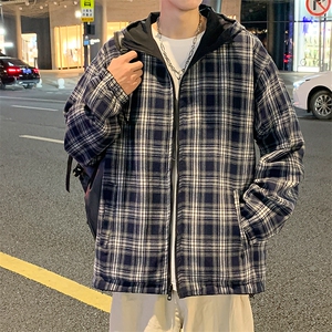 特批65 春秋新款双面穿格子夹克外套男女同款连帽夹克外套 JK2459图片
