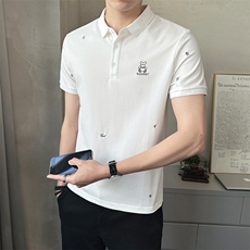 2025新款夏季翻领polo衫短袖t恤透气打底衫男C317-1829-P55，男装T恤，电商C317