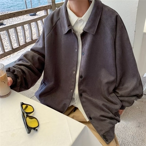 男秋季2022新款长袖麂皮绒夹克外套J163P60图片