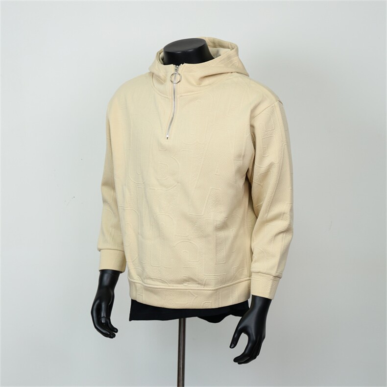假模W8032-P60肌理感半拉链卫衣男连帽,男装卫衣,电商B369（原A024）