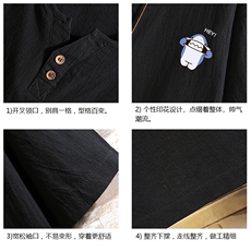 TY61167-P30v领亚麻短袖t恤男大码棉麻半袖半截袖，男装T恤，电商A040A