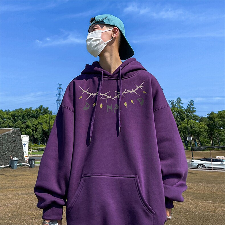 抖音得物供货可提供视频春装重磅美式宽松连帽卫衣DL2417,男装卫衣,电商A486-1