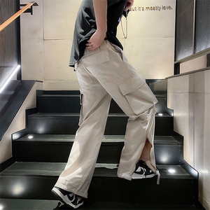 工装裤高街男女夏季ins潮牌多口袋宽松欧美直筒休闲裤子K2965-p43图片