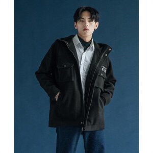 【】A003-HF008-P50冬装新款多口袋连帽加厚大衣男 蒙马特2图片