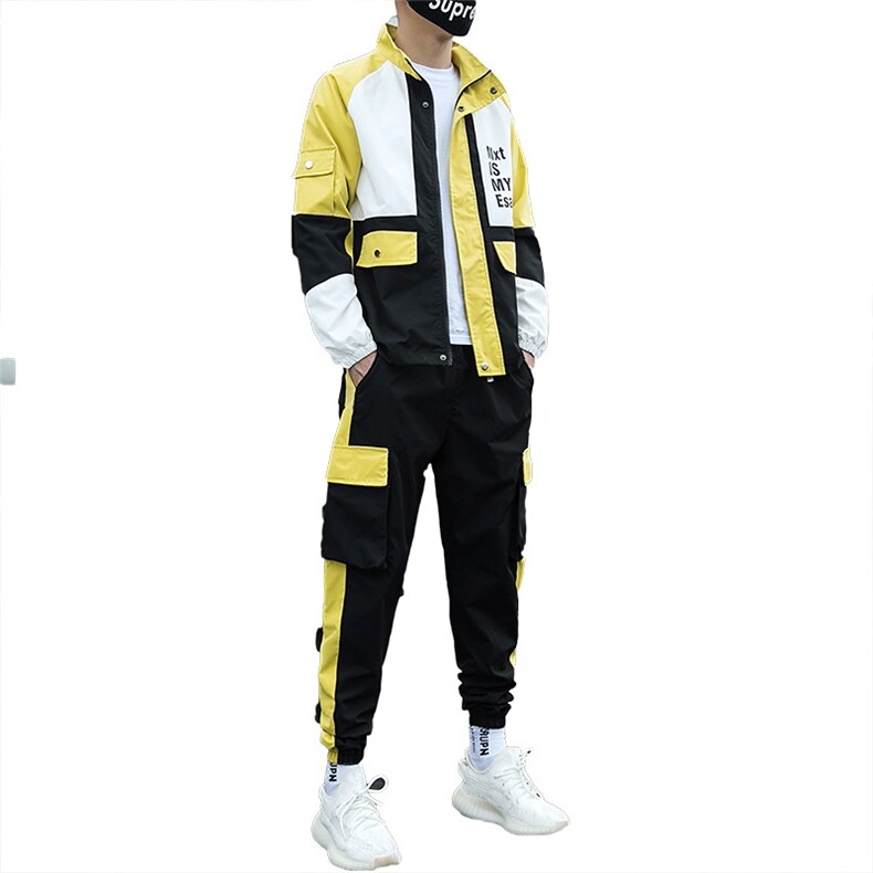 现货21春秋季套装男士两件套班服工装裤子夹克卫衣外套T32P95,男装休闲套装,星座1113