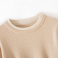 2025年秋季新款拼边假两件针织羊绒衫时尚休闲通勤百搭，女装羊绒衫，博友羊绒